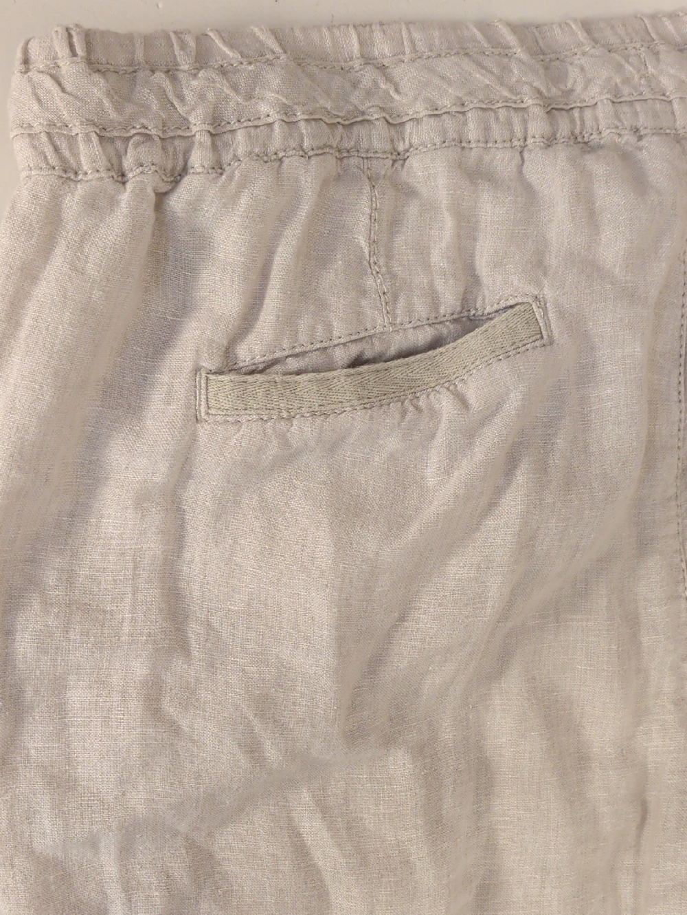 Caslon 100% Linen Pants Womens Beige Drawstring Pockets Wide Leg Beach 32"Inseam - Picture 4 of 6